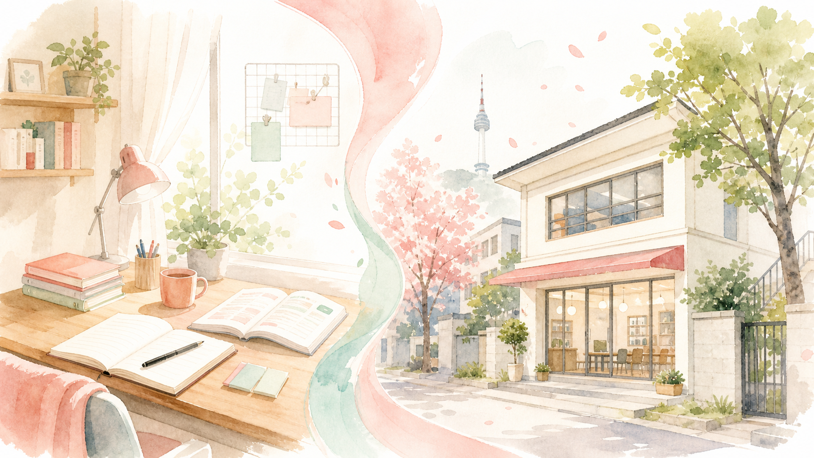 通学とオンラインの組み合わせのイメージ